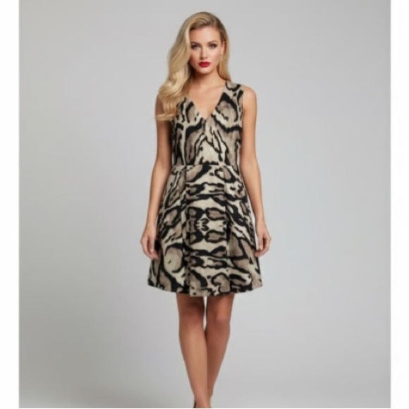 Diane Von Furstenberg Dresses & Skirts - Diane Von Furstenberg silk wool leopard dress